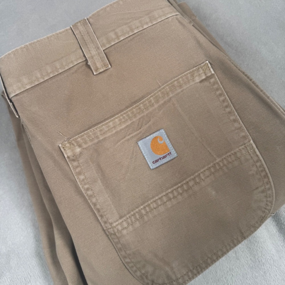 Carhartt Carpenter Pants Mens 33x32 Tan Relaxed Fit Canvas Workwear Trousers